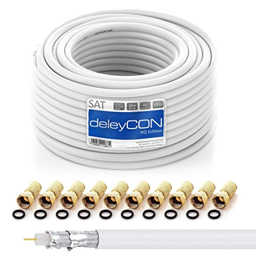 deleyCON HQ 20m SAT Koaxial Kabel 130dB