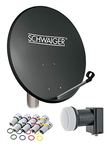 SCHWAIGER 487 SAT-Anlage Satelliten-Set Satellitenschüssel Twin