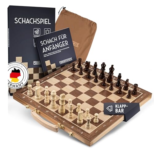 FALKENWERK Magnetisches Schachspiel Holz [38x38 cm]