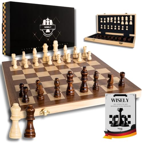 Wisely Schachspiel Holz Hochwertig (Klappbar)