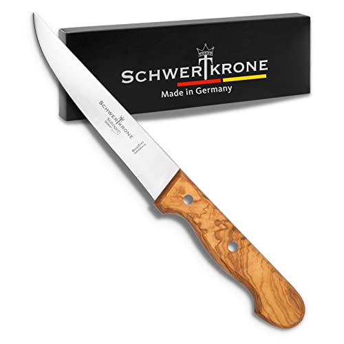 Schwertkrone Premium Schinkenmesser mit Olivenholzgriff