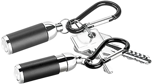 PEARL 2er-Set fokussierbare Mini-Taschenlampen mit Schlüsselanhänger