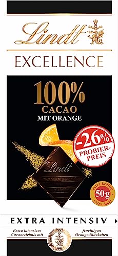 Lindt Schokolade EXCELLENCE 100 % Kakao + Orange