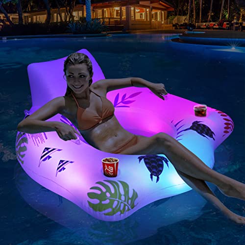 LanBlu Aufblasbarer Pool Luftmatratze Schwimmsessel mit Farbe