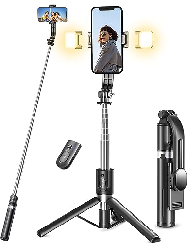 Pnitri Selfie Stick Stativ mit 2 Fülllicht