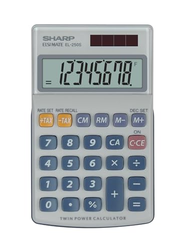 SHARP EL-250S Taschenrechner (8 Stellen, Solar- und Batteriebetrieb)