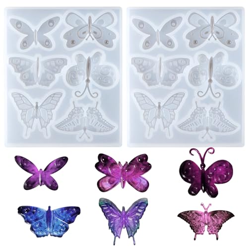 KALIONE Silikonform, 2 Stück Schmetterling Epoxidharz Form