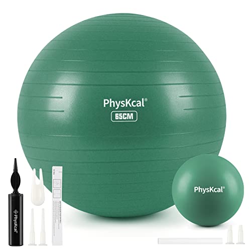 PhysKcal 65cm Green Dicker Gymnastikball und 23 cm