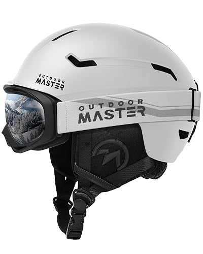 OutdoorMaster Skihelm-Set, Snowboard-Helm mit Brille für Erwachsene