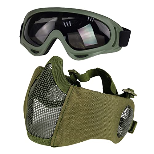 Yzpacc Airsoft Maske mit Schutzbrille