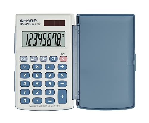 SHARP EL-243S Taschenrechner (8 Stellen, Solar- und Batteriebetrieb)