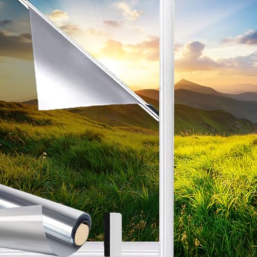 HOMTOL Spiegelfolie Fensterfolie selbsthaftend Blickdicht 40x200