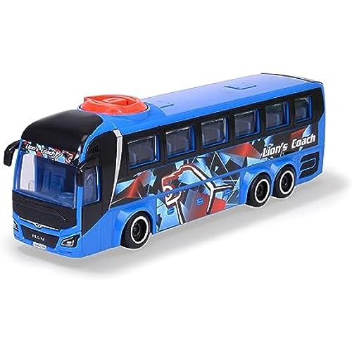 Dickie Toys Spielzeug-Bus Man (blau) – lenkbarer Reise