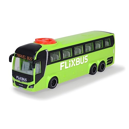 Dickie Toys Spielzeug-Bus Man FlixBus (grün) – lenkbarer Reise