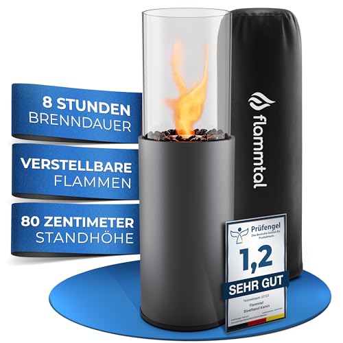 flammtal Bioethanol Kamin [8h Brenndauer / 80x26x26 cm]