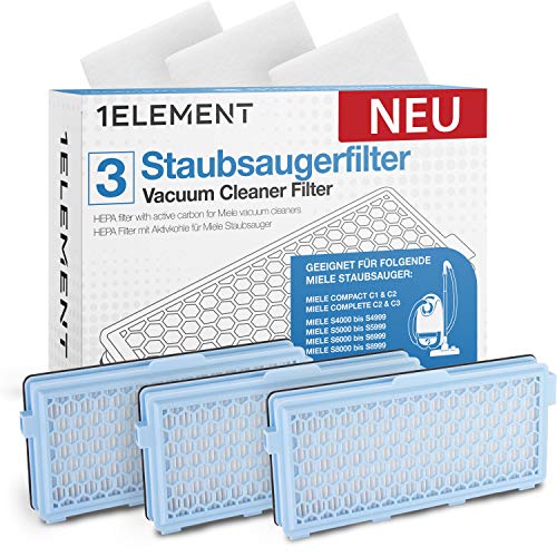 1ELEMENT 3 Filter für Miele Staubsauger [Compact C1 & C2