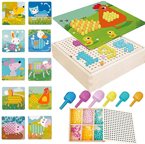 QXNDXQ Mosaik Steckspiel für Kinder ab 2 3 4 5 Jahre