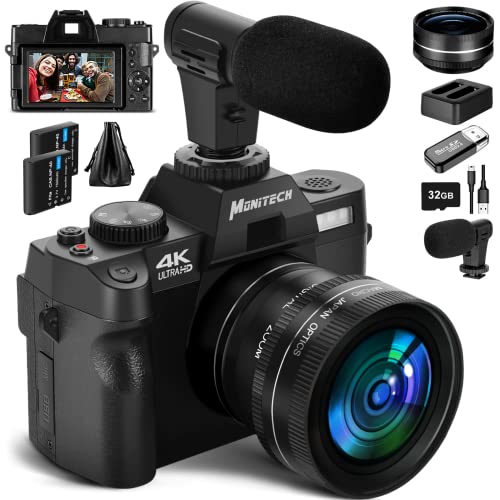 Monitech 48MP Digitalkamera 4K Videokamera Reversible