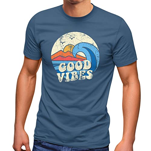 Neverless Herren T-Shirt Good Vibes Welle