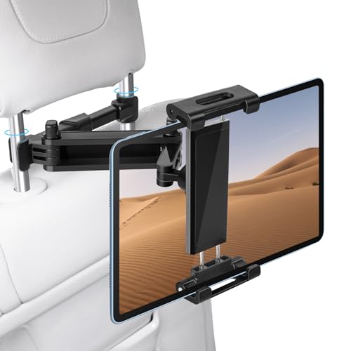 ELZO Tablet Halterung Auto, Tablethalterungen Auto - Ausziehbare KFZ Tablet  Halter Kopfstütze, 360° Drehung Tablet Autohalterung für iPad