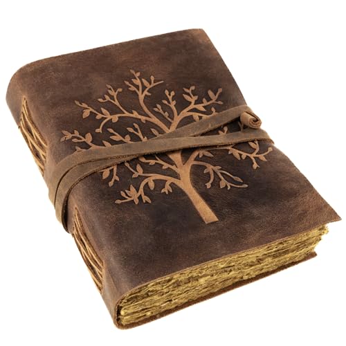moonster Vintage Leder Notizbuch Baum des Lebens