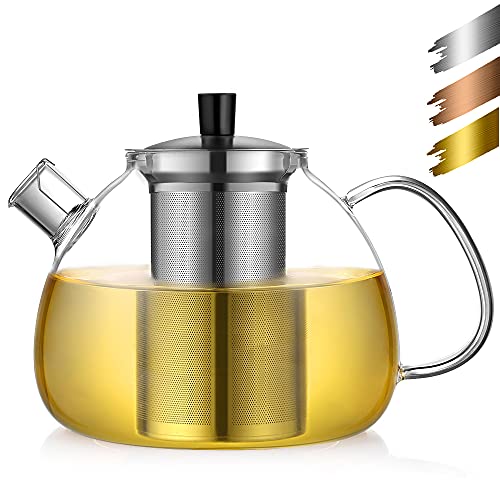 ecooe Teekanne aus Glas mit Teesieb 1500 ml