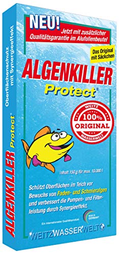 Algenkiller Protect Wasserpflege für Garten- und Schwimmteiche (150 g - für max. 10.000 Liter)
