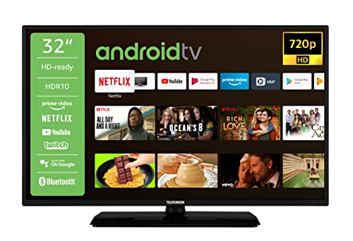 TELEFUNKEN D32H554X2CWI 32 Fernseher/Android TV (HD Ready, HDR, Smart TV, Google Play Store, Triple-Tuner)