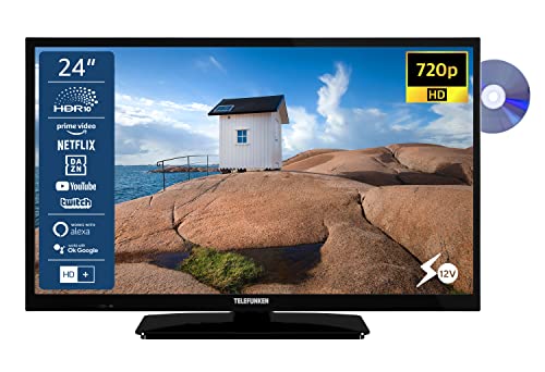 TELEFUNKEN XH24SN550MVD 24 Zoll Fernseher/Smart TV (HD Ready, HDR, Triple-Tuner, 12 Volt, DVD-Player)