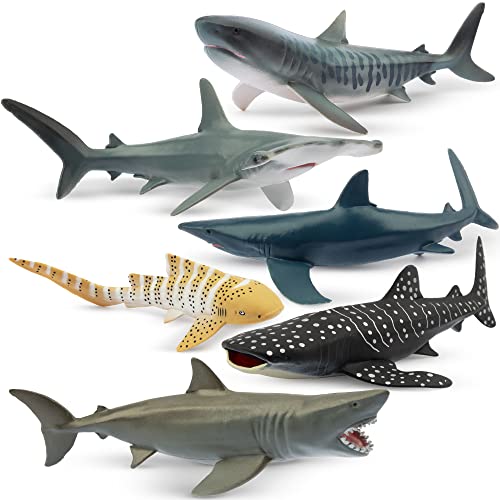 TOYMANY 6 Stück Hai Tiere-Figuren Set