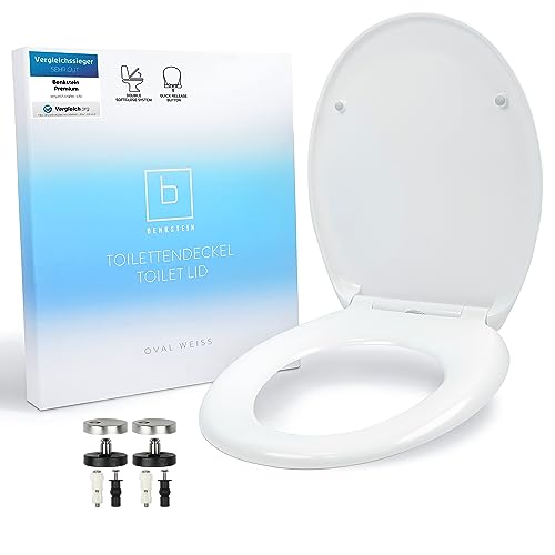 BENKSTEIN Premium Toilettendeckel antibakteriell oval weiß