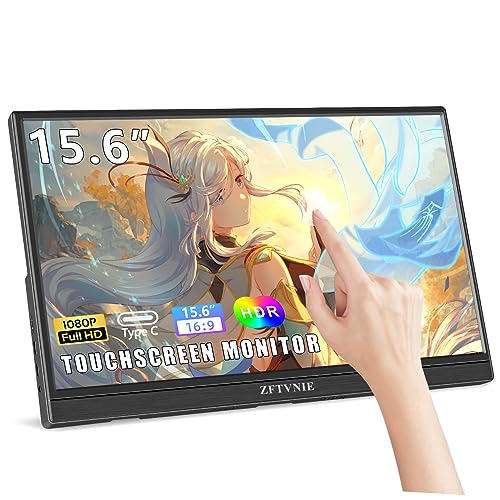 ZFTVNIE 15,6 Zoll Touchscreen Monitor Tragbarer