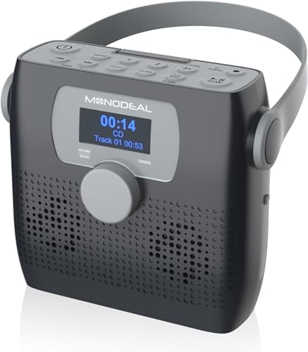 MONODEAL NEU 2024 Tragbarer CD Player mit Radio FM
