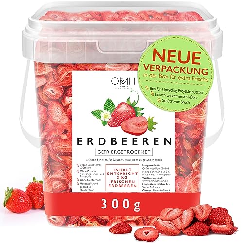 OMH nutrition OH MY HEALTH Erdbeeren gefriergetrocknet in Scheiben 300g