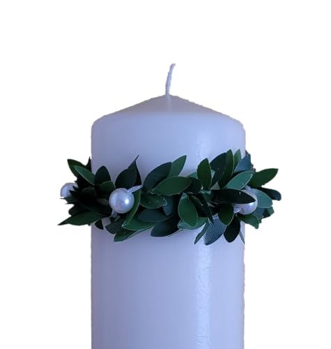 MyCrochetBag Kerzenring mit Perlen Kerzenrock Tropfenfänger