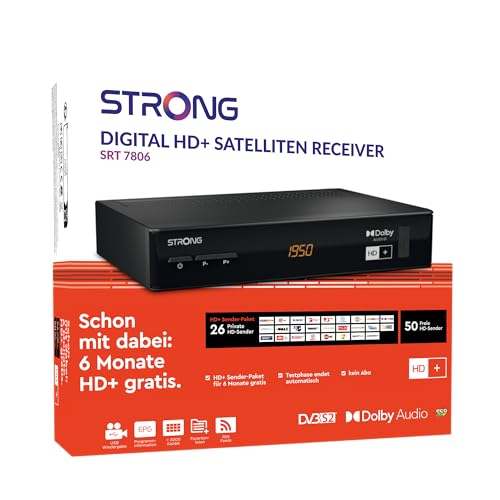 Strong SRT 7806 HD Satelliten Receiver inkl. HD+ Karte schwarz (SRT7806)