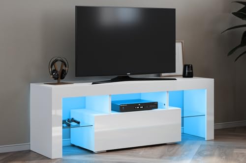 SONNI TV Board Weiss Griffloses Design