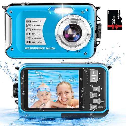 Yixinxin Digitalkamera Unterwasserkamera 10ft 1080P FHD