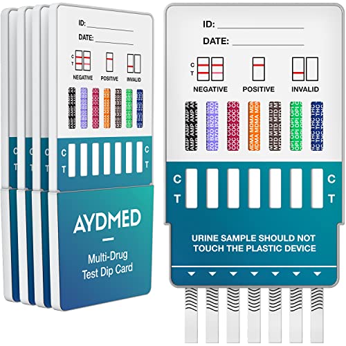 Aydmed 5 x Drogenschnelltest Dip-Karten für 7 Drogenarten