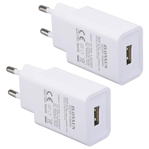 ZLONXUN 2er-Pack Ladegerät USB Ladestecker Adapter (H-07)