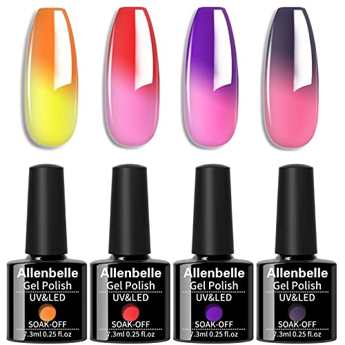Allenbelle UV Nagellack Thermo Set 4 Farben Mit Geschenkbox