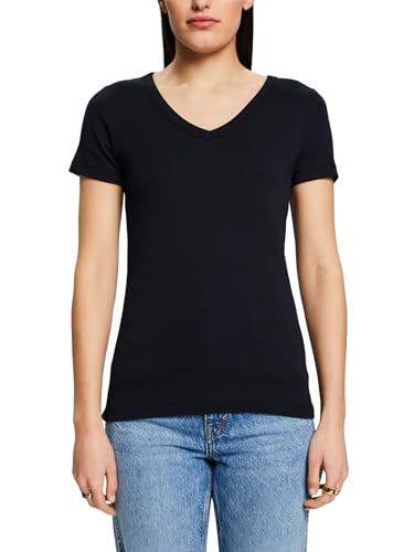 ESPRIT Baumwoll-T-Shirt mit V-Ausschnitt