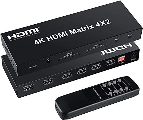 FERRISA 4x2 HDMI Matrix Switch,4 in 2 Out