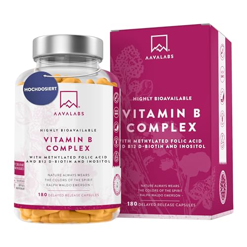 AAVALABS Vitamin B Komplex Hochdosiert 180 Kapseln