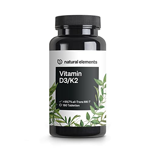 natural elements Vitamin D3 + K2 Depot – 180 Tabletten – Premium