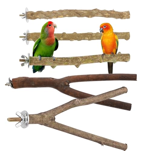 Vueinrg 5 Stück Natur Sitzstangen für Vögel