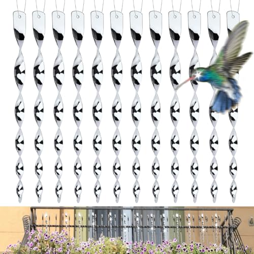 QIMMU Reflektierende Vogelschreck,12 Stück Vogelabwehr Windspiel