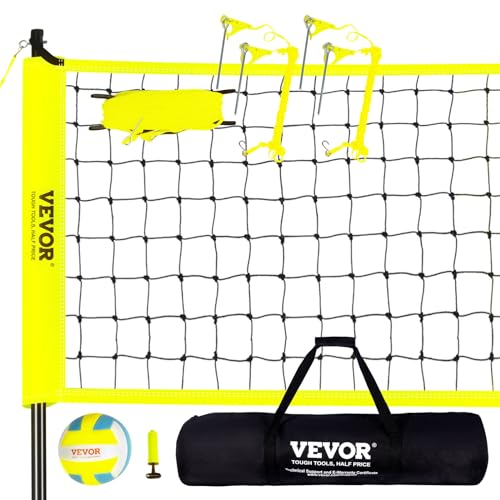 VEVOR Volleyballnetz Höhenverstellbar Volleyballnetz Set