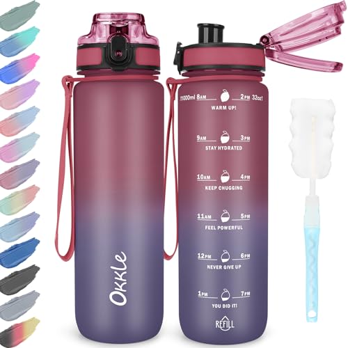 OKKLE Trinkflasche 1L BPA freie Wasserflasche