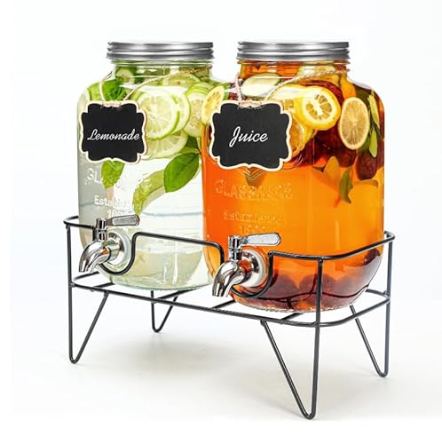Roetell 4 Liter Getränkespender aus Glas mit Wasserhahn